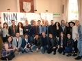 Il cast del musical sulla vita di Giovanni Paolo II "Non abbiate paura", a margine della conferenza stampa sull'evento a Roma, 10 aprile 2014. Il musical, di cui don Giuseppe Spedicato è l'autore del testo originario, sarà in scena all'auditorium Conciliazione dal 21 al 24 aprile prossimi. ANSA / MAURIZIO BRAMBATTI